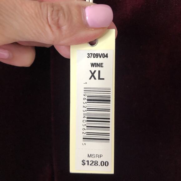 Max Studio London NWT Women's Wide Leg Velour Mid Rise Trousers in Wine Size XL - Picture 5 of 9